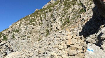 Steiniger Abschnitt auf der Südseite des Ifenplateaus