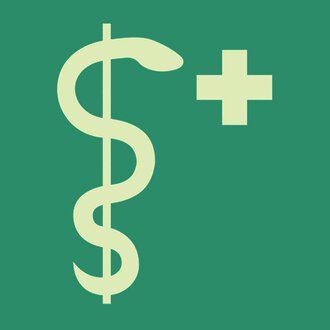 Ein Symbol, das Geld und Gesundheit kombiniert, mit einem Dollarzeichen und einem medizinischen Kreuz. Der Hintergrund ist grün und die Icons sind in einer hellen Farbe gehalten.