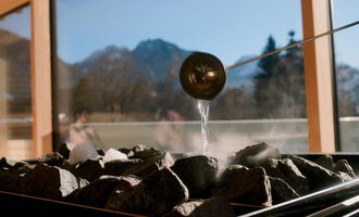 Aufguss in der Panoramasauna.