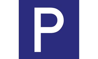 A simple, modern logo with a large, white "P" on a dark blue background. The focus is on the clear and striking typography. | © Parkplatz