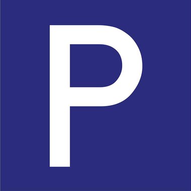 A simple, stylized logo with a large white "P" on a blue background. The design is modern and clear. | © Parkplatz