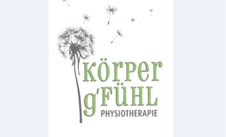A creative logo for a physiotherapy practice. It features a dandelion with the inscription "Körper g'Fühl". | © Logo Physiotherapie "körperg´fühl“ - Eva Rüf-Aberer